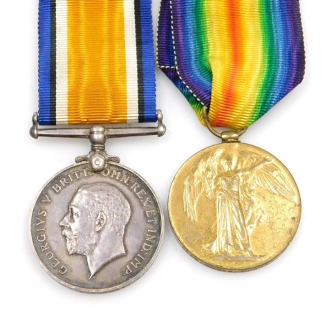 A WWI medal pair, comprising 1914-18 British War medal and Victory medal, inscribed to 2962 Sgt AW Rust RA (Royal Artillery).