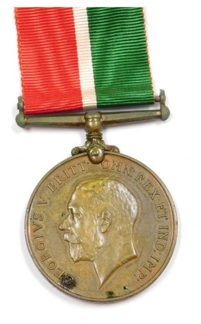 A WWI Mercantile Marine medal, inscribed to John J MacDonald.