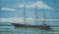 M T (19th/20thC). Three masted frigate