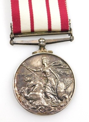 A Queen Elizabeth II Naval General Service medal, with Near East clasp, inscribed to Srg Lt L M Davis RN (Royal Navy). - 2