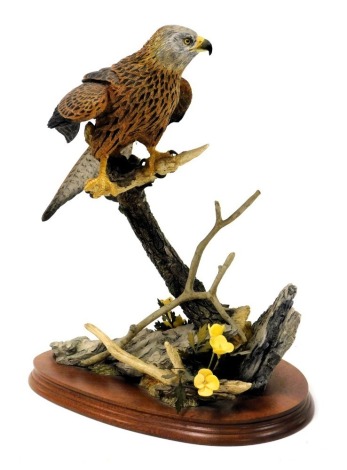 A Border Fine Arts figure of a red kite, designed by R J Roberts, limited edition 318/600, on a wooden base, with certificate, 39cm high.