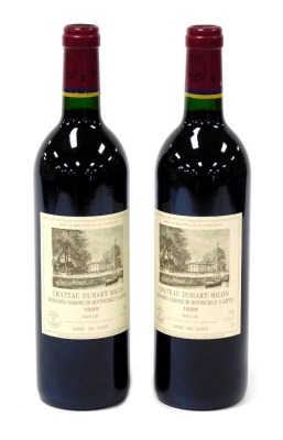 Two bottles of Chateau Duhart-Milon 1995 Pauillac, Domaines Barons de Rothschild (Lafite), Grand Cru classe.