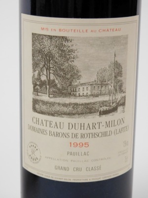 Two bottles of Chateau Duhart-Milon 1995 Pauillac, Domaines Barons de Rothschild (Lafite), Grand Cru classe. - 2