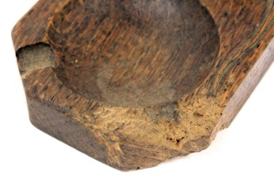 A Robert Thompson of Kilburn 'Mouseman' oak ashtray, carved to the top with a mouse, 10cm deep and another similar. (2)(AF) - 3