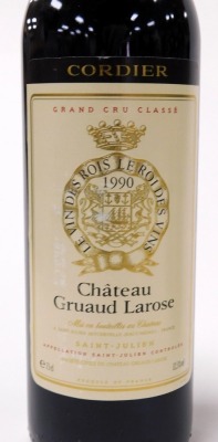 Three bottles of Chateau Gruaud Larose St Julien, Grand Cru Classe 1990. - 2