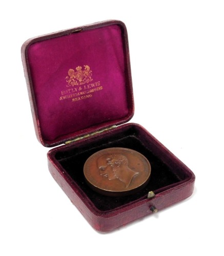 A Victorian Great Exhibition 1851 bronze exhibitor medal, engraved to edge "United Kingdom, class 30, number 214".