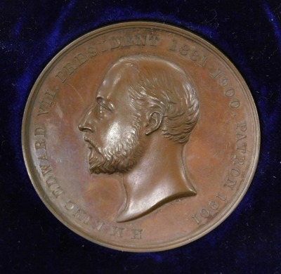 Two Edward VII City & Guilds of London Institute medals, for Technological Examination, by John Pinches, London, comprising bronze medal named to Wilfred Coup, Framework, Knitting & Hosiery, First Prize 1908, and silver medal named to the same, First Priz - 5