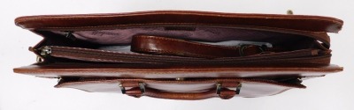 A Condotti tan leather briefcase, 42cm wide. - 3