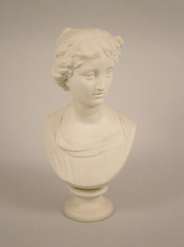 A Victorian Copeland Parian ware bust of Music