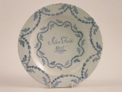 An early 19thC dated English Delft plate