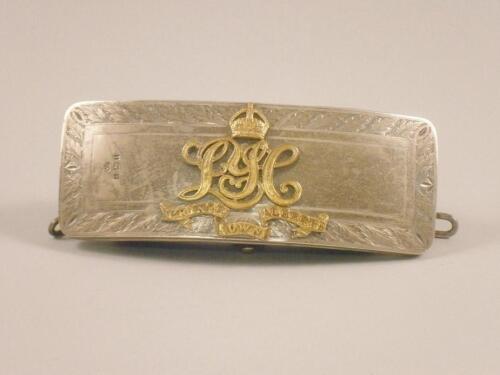 An early 20thC Officers' cartridge pouch to the Leicestershire Yeomanry Cavalry