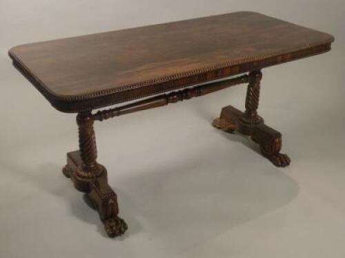 A William IV rosewood library table