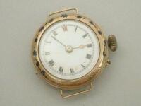 A ladies 9ct gold cased watch head