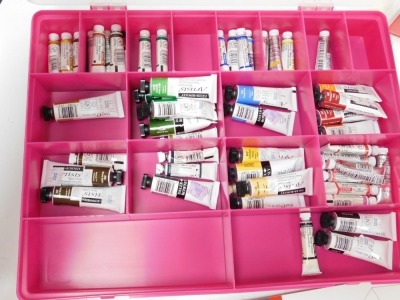 A Boldmere artist's easel, Daler-Rowney artist's watercolour paints, acrylic paints, paint boxes, Winsor & Newton watercolour markers, and other artist's materials. (a quantity) - 4