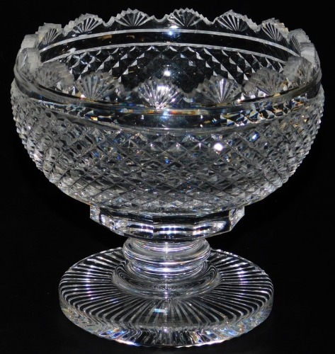 A Waterford crystal pedestal sweetmeat dish, etched mark, 13cm high.