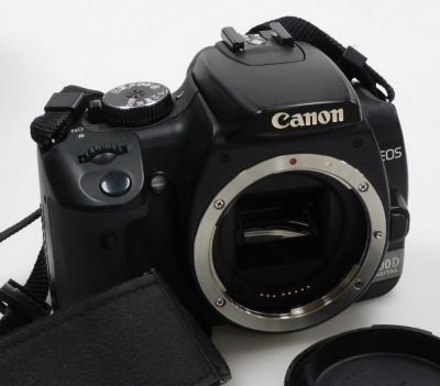 A Canon EOS camera 400D, with additional lenses in a holdall. - 2