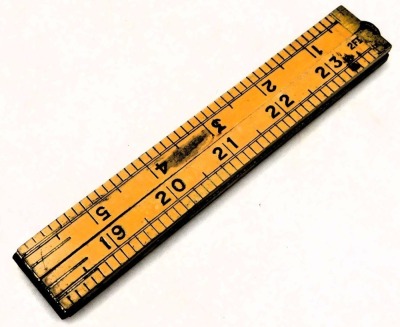 A Rabone 200ft tape measure, leather cased, number 418, together with a Rabone folding ruler. (2) - 6