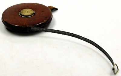 A Rabone 200ft tape measure, leather cased, number 418, together with a Rabone folding ruler. (2) - 7