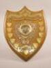 An Edwardian oak presentation shield for the Scarborough Whist League