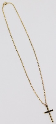 A 9ct gold cross on a cable link neck chain, with bolt ring clasp, 6.9g. - 4