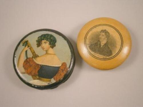 Two 19thC circular snuff boxes