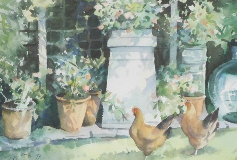 Trevor Waugh (British, late 20th/early 21stC). A Summer Garden, watercolour, signed, dated '93, 23.5cm x 34.5cm.