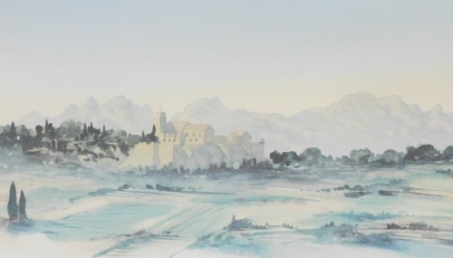 After HRH Charles, The Prince of Wales (British, b.1948). View in South of France, limited edition print, 22.5cm x 38cm.