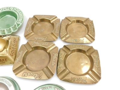 A group of early 20thC metal and glass ashtrays, advertising Wills's Capstan Navy Cut cigarettes, Golden Flake, Park Drive, Wills's Woodbines, and Capstan. (12) - 2