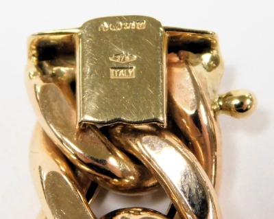 A 9ct gold gentleman's curb link bracelet, on a snap clasp, 35.1g. - 2