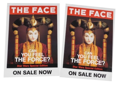 Two Star Wars shop posters, that were never used, Phantom Menace, for The Face magazine July 1999, newsagent posters.