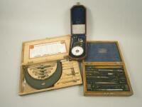 A part set of drawing instruments in fitted case