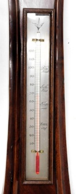 A Victorian mahogany wheel barometer, with thermometer, the case with foliate carved decoration, 92cm high. - 3