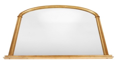 A Victorian style giltwood overmantel mirror, 87cm x 125cm.