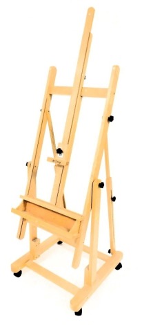 An Artina ash floor standing artist's easel, 200cm high.