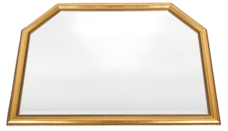 A Gallery Dublin Gold giltwood wall mirror, inset bevelled glass, 70cm x 101cm.