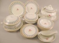 A reproduction Wisteria pattern part dinner service