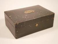 A late 19thC-early 20thC leather jewellery box by Schafer of Piccadilly