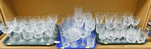 Various drinking glasses, to include wine glasses, liqueur glasses, sherry glasses, etc. (3 trays)