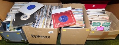 Various 45rpm singles, to include Rick James, Maudes, Manfred Mann, The Animals, The Rolling Stones, Cat Stevens, etc. (1 shelf)