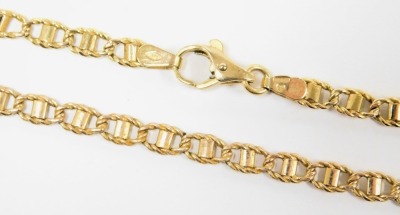 A 9ct gold fancy link neck chain, on a lobster claw clasp, 11.2g. - 2