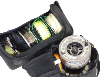 A Greys GTS 500 7/8/9 fly fishing reel, and two other Greys fly reels including a GRXi#7/8 and three spare spools, with bags. - 2