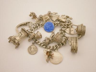 A silver charm bracelet