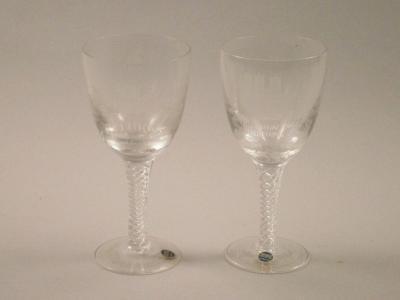 Two Bridge Crystal commemorative goblets