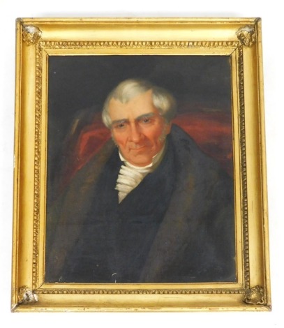 English School (19thC). Half length portrait of a gentleman, oil on canvas, 58cm x 46cm.