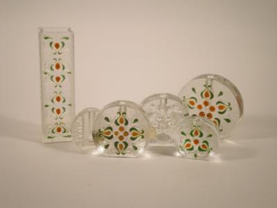 Six Solifleur glass vases by Walther of West Germany