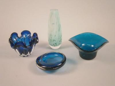 Four items of art glass