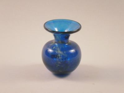 A Mdina mottled blue Art Glass vase