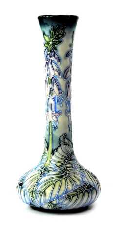 A Moorcroft pottery vase decorated in the Seadrift pattern, of shouldered form with elongated neck, designed by Rachel Bishop, impressed marks, No.184, dated 2002, 21cm high, boxed.