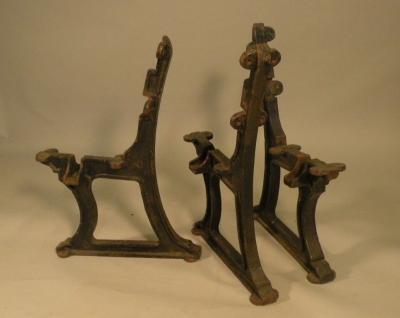 Three GNR cast iron bench supports