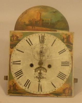 A 19thC painted longcase clock dial